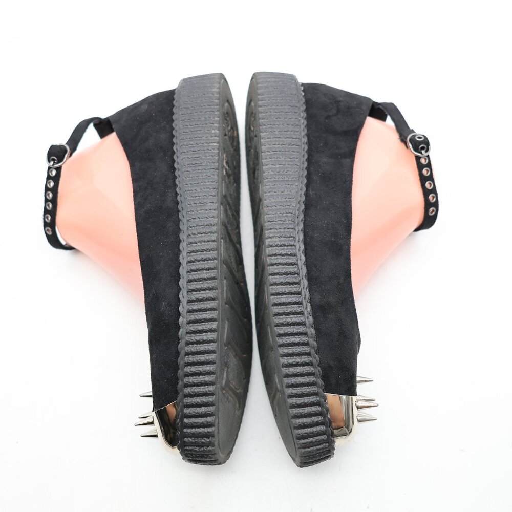 Black Suede Women's Shoes with Silver Accents - Picture 6 of 9
